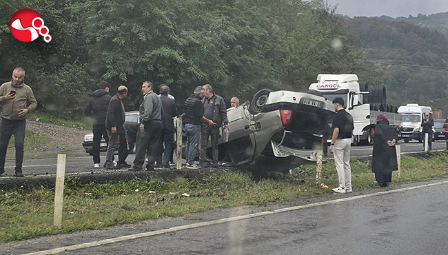 Yağışlı hava kazayı getirdi