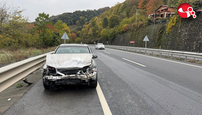 Otomobil bariyerlere çarptı!...